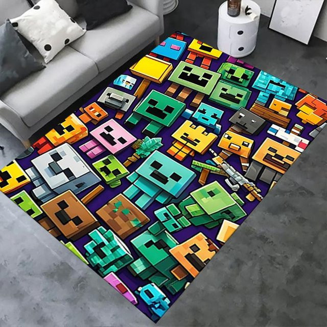 Yun Heng Three Minecraft Bürostuhlmatte Pixel Art Gaming Teppich, Mehrfarbig, B: 160 cm, T: 200 cm - Bild 1