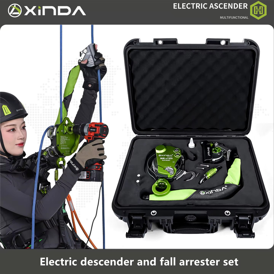 Xinda Electric Ascender Kit Elektrischer Lift mit Absturzsicherungsset in Grün für Seilzugang und Outdoor-Aktivitäten - Bild 3