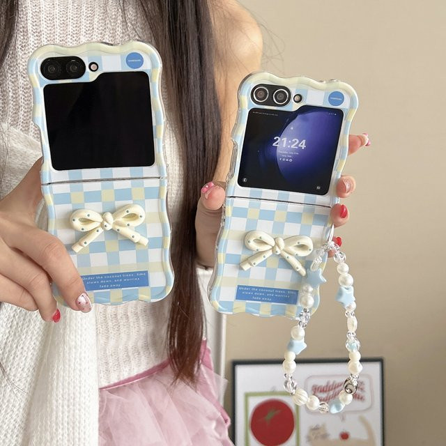 Stoßfeste Handyhülle mit 3D-Schleifen-Design und Lanyard für Samsung Galaxy Z Flip 3, 4, 5, 6 und 7 - Bild 1
