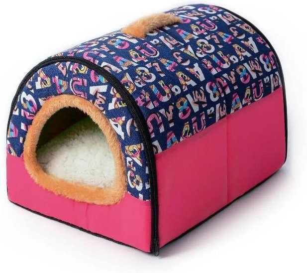 Faltbares Hundebett und Katzenhöhle mit Sternen-Print von Household supplies MH, Mehrfarbig, 100% Baumwolle, Größe S - Bild 1