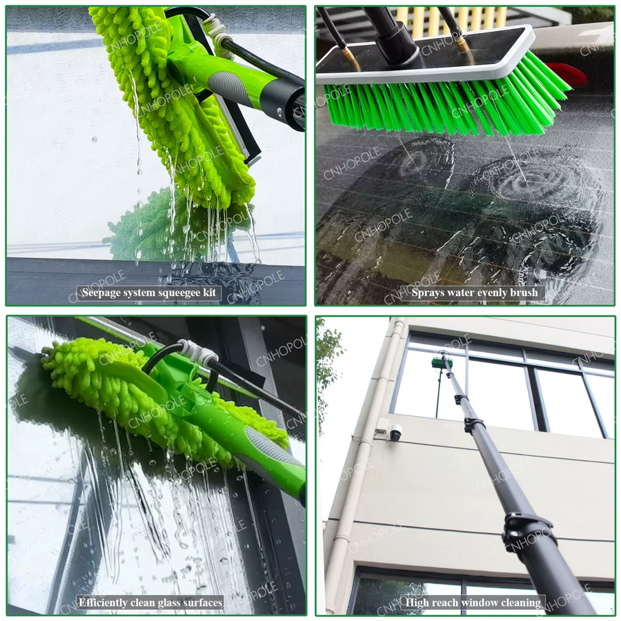 CNHOPOLE Teleskopisches Fensterreinigungsbürstensystem aus Carbonfaser mit Mikrofasermopp zur Reinigung von Solarpanels und Fenstern - Bild 4