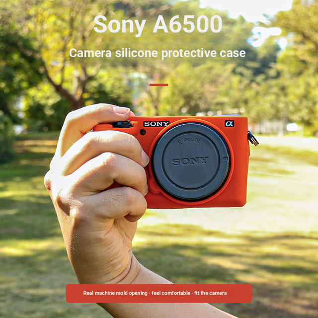 JAOUCAM Silikon-Kameratasche für Sony A6500 in Orange, stoßfeste und kratzresistente Schutzhülle - Bild 1