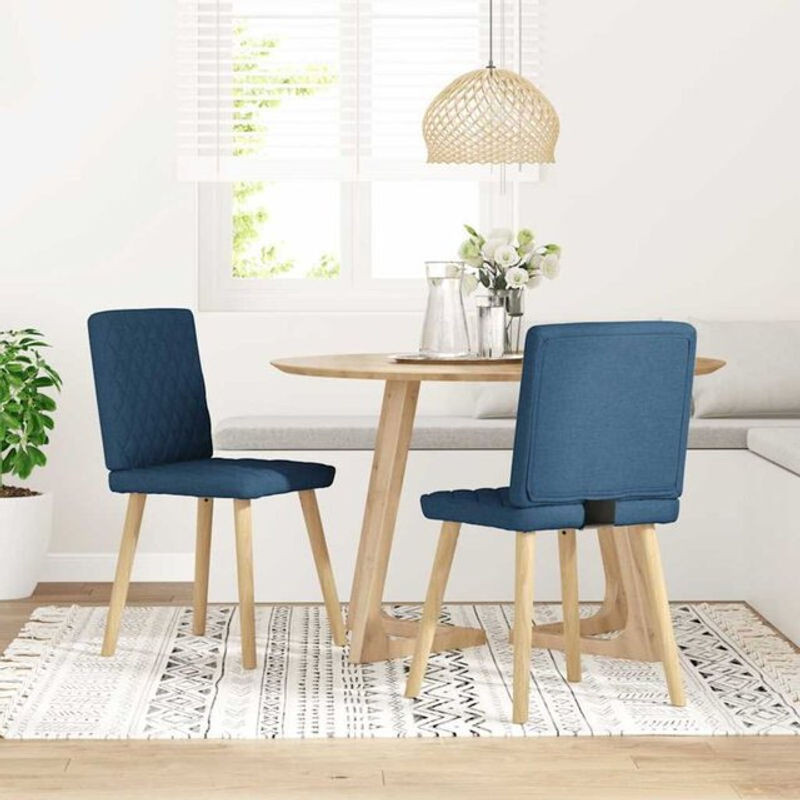 Vidaxl Esszimmerstühle 2er Set Skandinavisch Blau Stoff - Bild 1