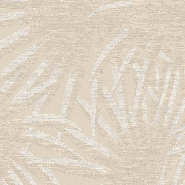 PROFHOME Natur Tapete Floral Matt in Beige und Weiß, Breite: 0,53 m, Länge: 10,05 m - Bild 1