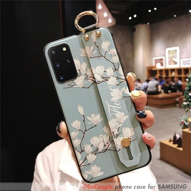 Samsung Handyhülle mit Handgelenk-Strap für Galaxy S9 S10 S20 FE S21 Ultra A52 A51 A31 A12 A72 A32 A20 A21s A50 A70 A71 in Blau - Bild 1