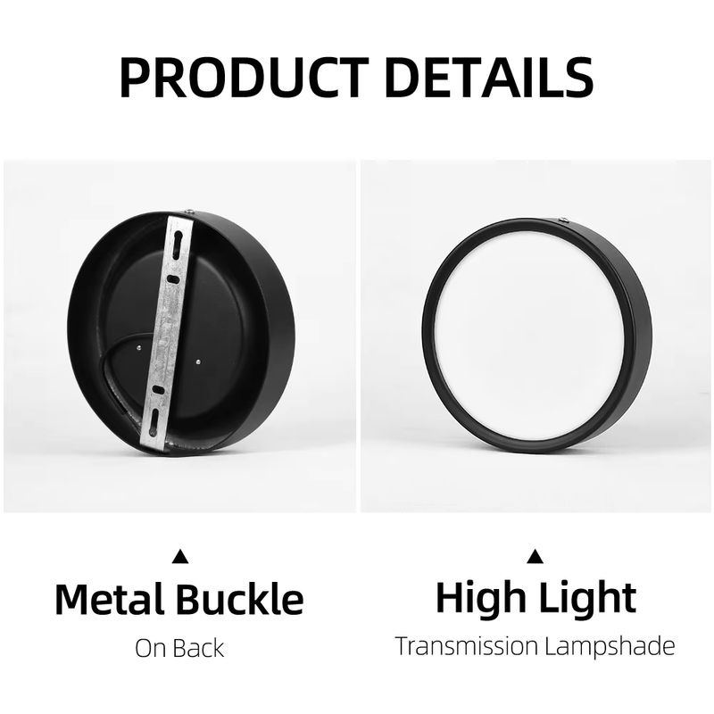 CHUANGYANG LED Deckenlampe Dimmbares Downlight Rund Oberfläche Montiert für Badezimmer und Wohnzimmer in Schwarz oder Weiß - Bild 4