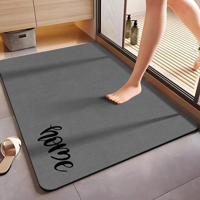Rutschfeste Diatomeenerde Bodenmatte von Yiran Furniture in Grau, schnelltrocknend, B/B: 50 x 80 cm - Bild 1