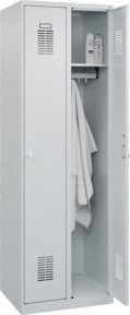 C+P Spind Basis PLUS mit 2 Abteilen in Grau und Weiß, B/T/H: 185 x 60 x 50 cm - Bild 1