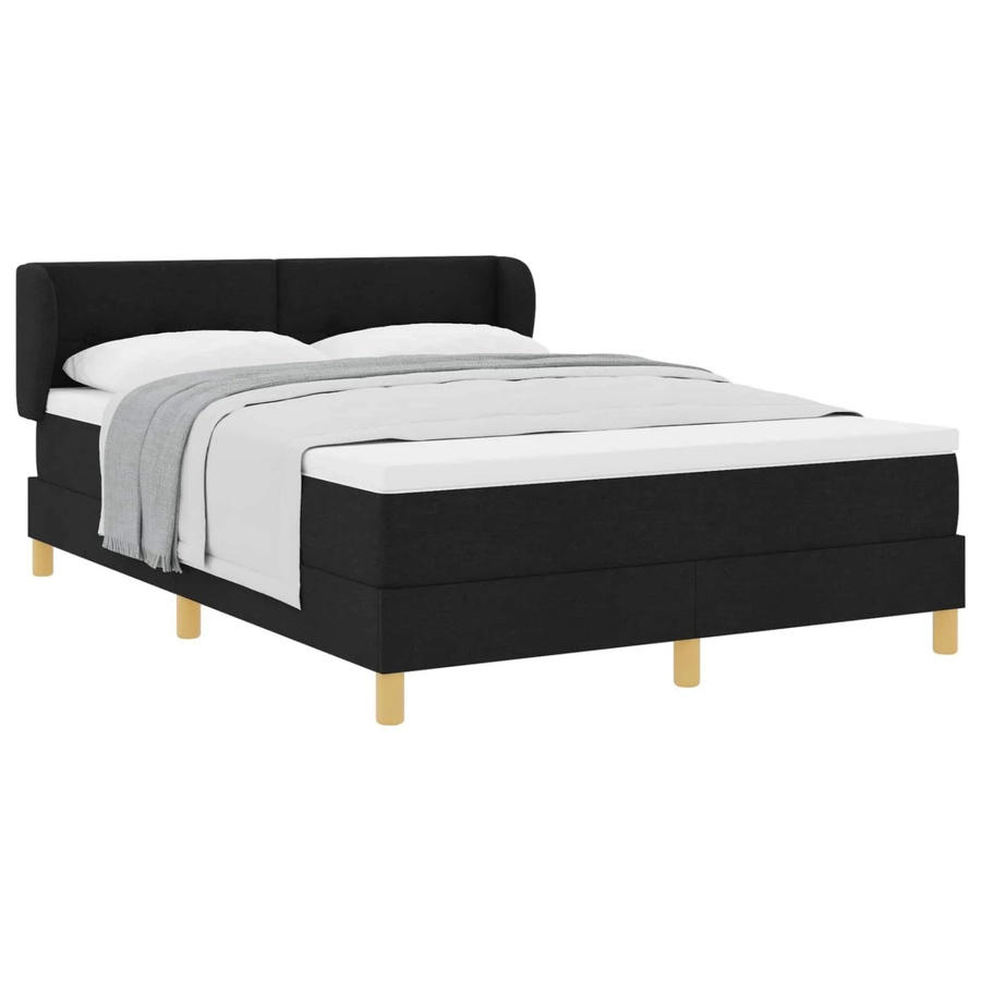 vidaXL Boxspringbett mit Matratze in Schwarz und Creme, modernes Design mit Taschenfederkern, B/T: 90 x 200 cm - Bild 2