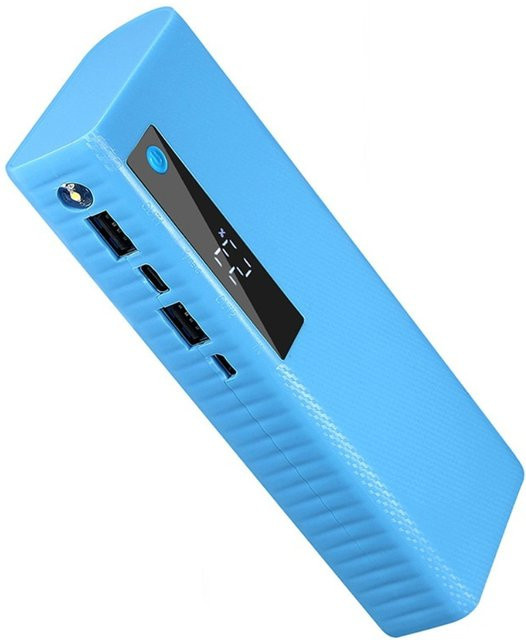 VIBRATITE DIY Power Bank Gehäuse für 5x 21700 Flachkopf-Batterien mit USB-Anschluss, Blau - Bild 1