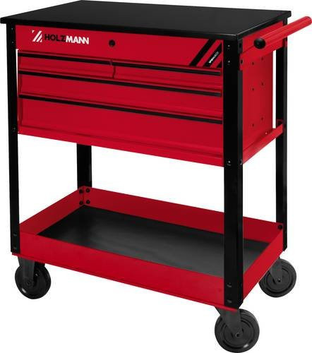 Holzmann-Maschinen Werkstattwagen WW862ECO in Rot mit 4 Schubladen aus Metall, B/T/H: 86 x 45 x 96 cm - Bild 1