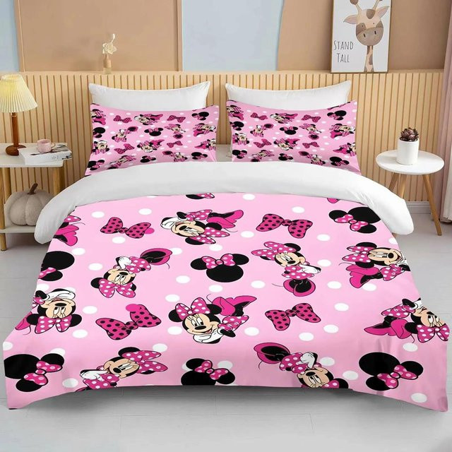 Minnie Maus Bettwäsche Set von Yiran Home in Pink, bestehend aus Bettbezug und Kissenbezug, B/T/H: 135 x 200 cm - Bild 1