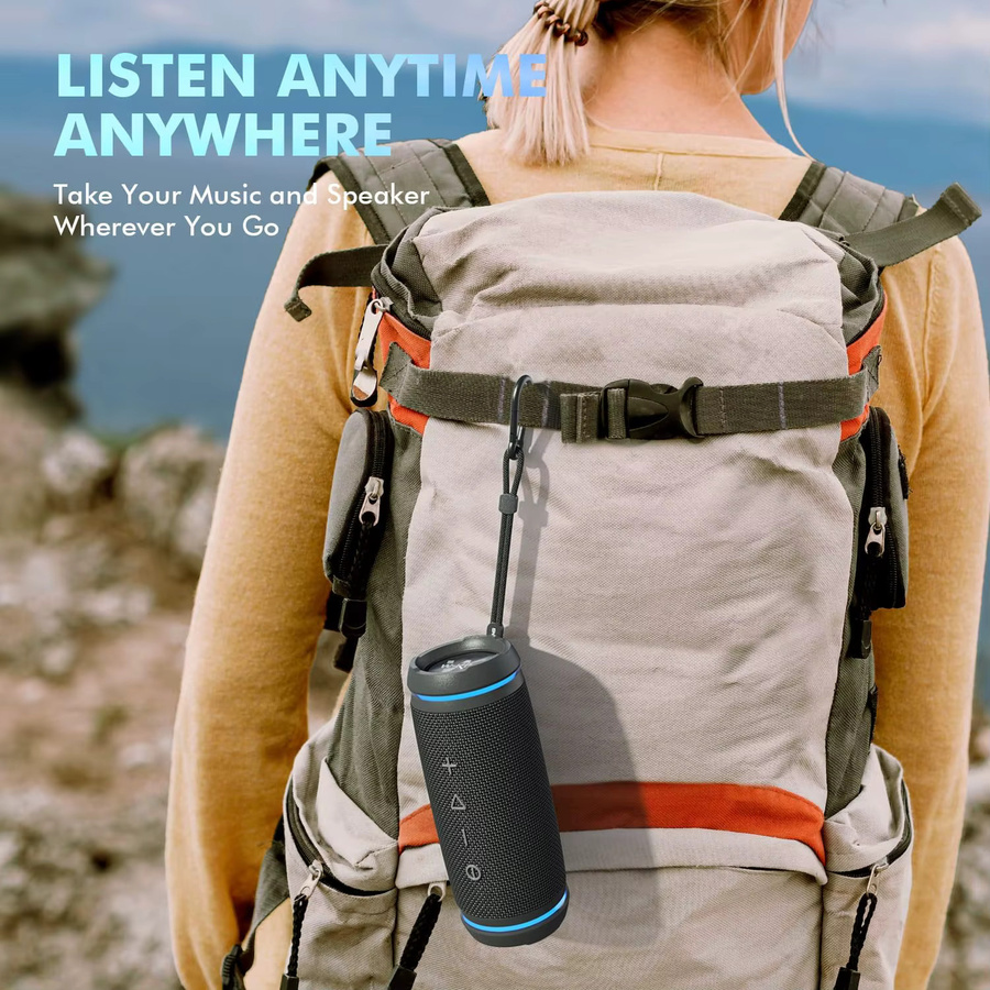 W-KING BT226 Tragbarer Bluetooth-Lautsprecher in Schwarz mit 36 W Leistung, extra Bass, 360 Grad Surround-HiFi-Sound und IPX6 Wasserdichtigkeit - Bild 5