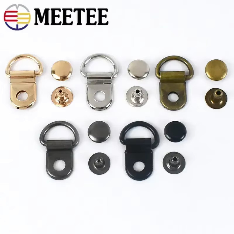 Meetee Metall Seitenclip Schnalle für Taschen und D-Ring Ösen in Gold und Multicolour, 9 x 14 mm - Bild 2