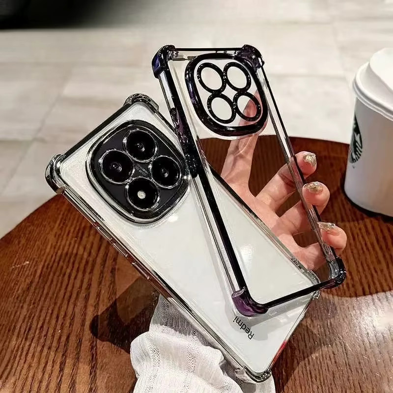 Stoßfeste Silikonhülle für Xiaomi Redmi Note 14 Pro Plus, Redmi Note 13 Pro 4G/5G und Redmi 14C, transparent und weich - Bild 2