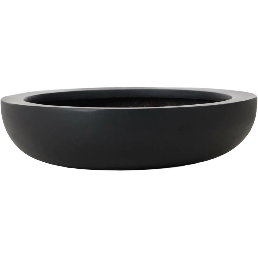 Vivanno Pflanzschale Plana aus Fiberglas in Anthrazit, B/T/H: 43 x 43 x 11 cm - Bild 2