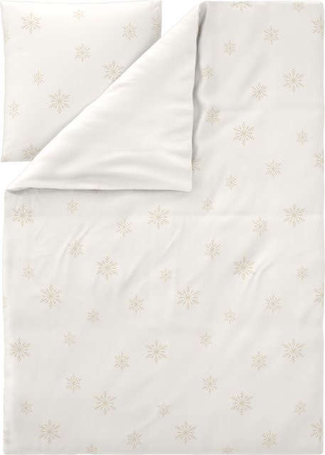 LIVARNO Mako-Satin Bettwäsche Set aus Baumwolle, Weiß, B/T/H: 135 x 200 cm - Bild 1