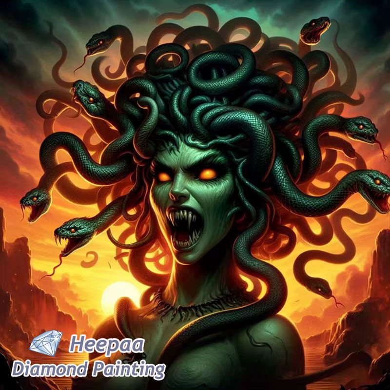 YUTTEE 5D DIY Diamantmalerei Set Medusa Gorgon Griechische Mythologie Mehrfarbig - Bild 3