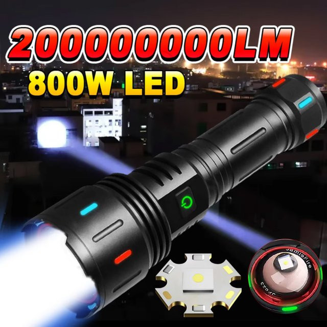 KENSUN Taktische LED-Taschenlampe in Schwarz mit USB-Ladefunktion und starkem Spotlight - Bild 1