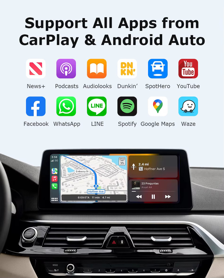 Srnubi Wireless CarPlay und Android Auto Interface für BMW NBT CIC 1 2 3 4 5 Serie in Schwarz - Bild 2