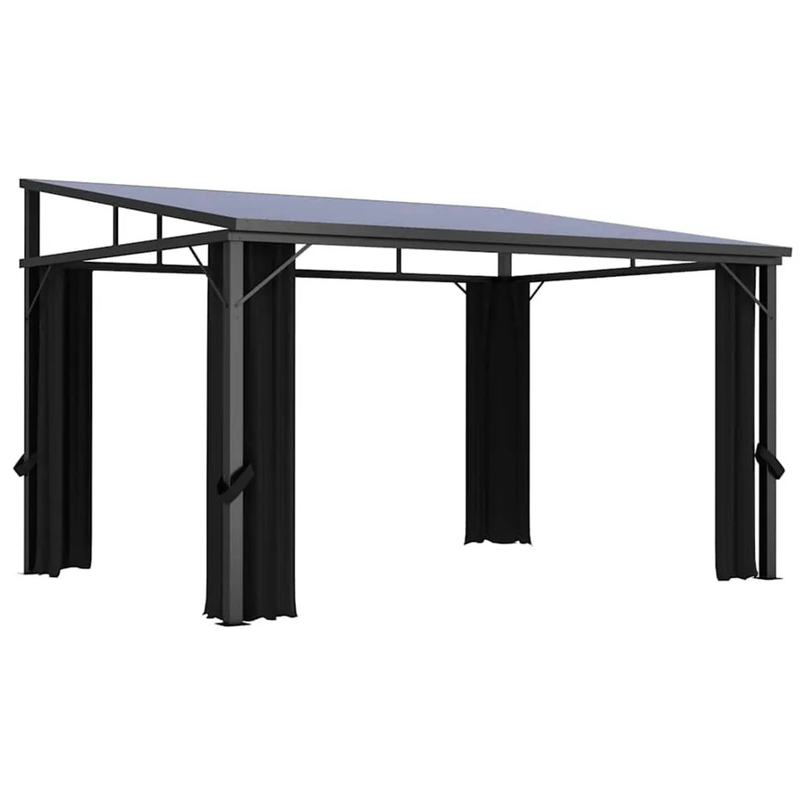 vidaXL Pavillon mit Vorhängen in Anthrazit mit B/T/H: 405 x 294 x 244 cm - Bild 2