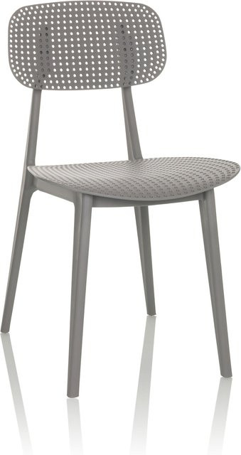 hjh OFFICE Outdoor Stuhl ARTIFO HOL aus Kunststoff ohne Armlehnen in Grau Matt - Bild 1