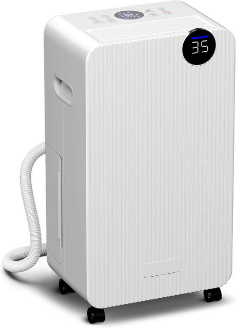 HOMCOM Luftentfeuchter Weiß mit 12 l/Tag Entfeuchtungsleistung, 2,1 l Wassertank, LED-Display und 24-Stunden-Timer zur Wäschetrocknung und Schimmelvermeidung - Bild 1