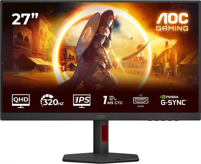AOC Gaming Monitor Q27G4SRU, 27 Zoll QHD IPS Display, 320Hz, Schwarz/Rot - Bild 2