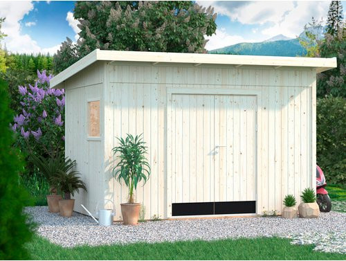 Palmako Gerätehaus Stig aus Fichtenholz in Braun mit Pultdach, B/H/T: 394 x 250 x 239 cm - Bild 2