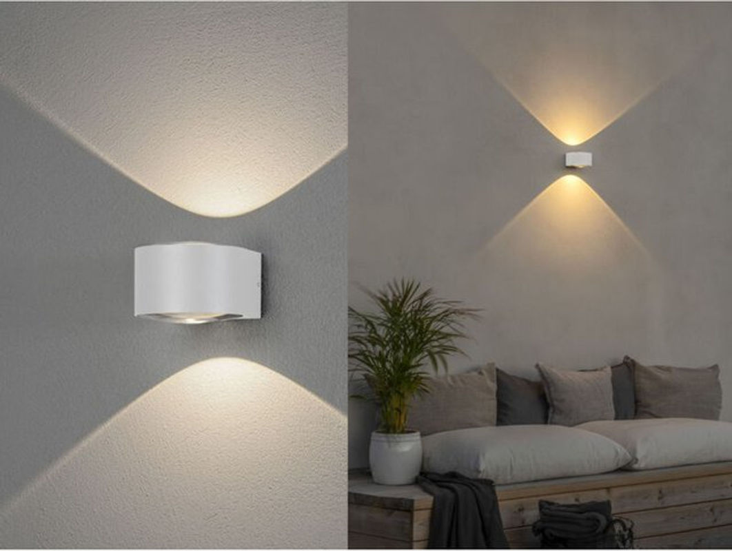 Konstsmide Gela Außenwandleuchte Weiß mit LED-Leuchtmittel B/H/T: 11 x 6,5 x 15,5 cm - Bild 5