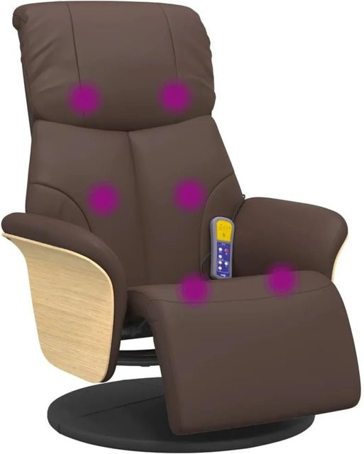 vidaXL Massagesessel mit Fußteil in Braun aus Kunstleder für das Wohnzimmer - Bild 1