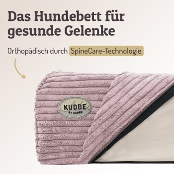 SABRO Hundebett KUDDE aus Cord in Rosè mit orthopädischem Schaumstoff und abnehmbarem Bezug, B: 150 cm - Bild 2