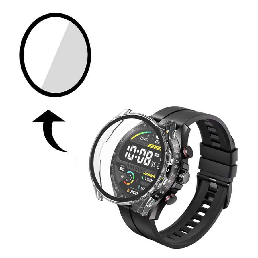 OAKCHARM Displayschutzhülle für Garmin Forerunner 165 mit gehärtetem Glas und PC-Gehäuse in Pink - Bild 2