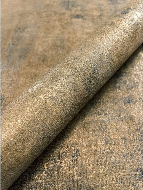 Newroom Vinyltapete Lucian in Dusty Gold mit Beton-Optik und abstraktem Design, FSC-zertifiziert - Bild 1