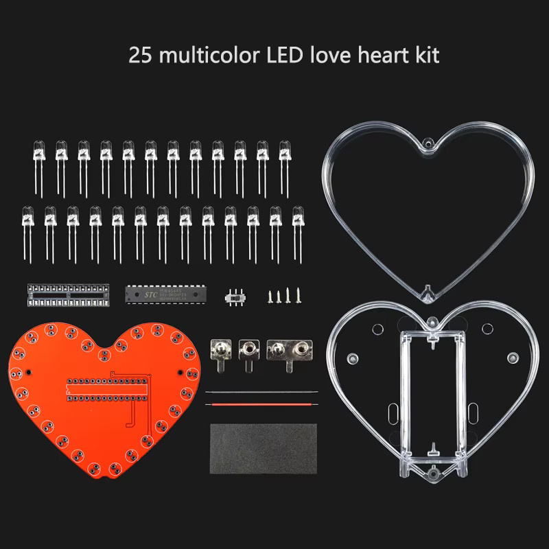 LOTHYE DIY Elektronisches Kit, Herz, Bunt / Mehrfarbig - Bild 2