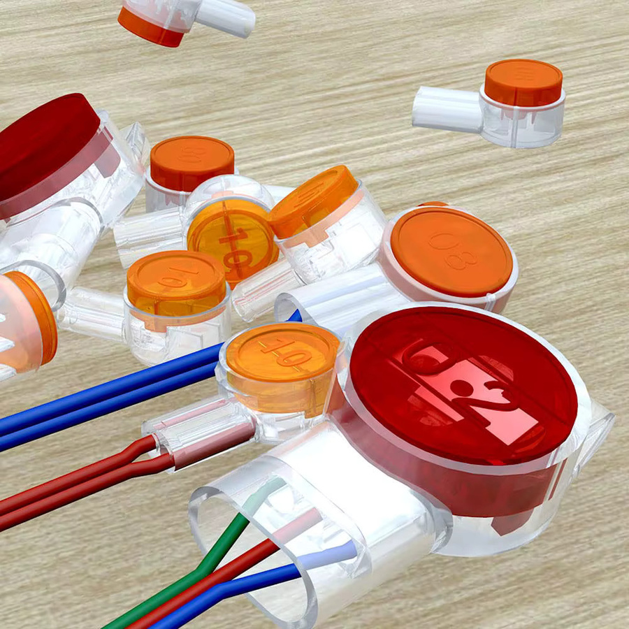 ZoeRax 100er Set K1 K2 K3 Drahtverbinder für RJ45 und RJ11 Ethernet sowie Telefon Kabel in Transparent - Bild 2