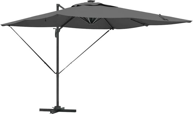 vidaXL Sonnenschirm mit Standfuß aus Aluminium in Anthrazit und Grau, B/T/H: 285 x 285 x 270 cm - Bild 1