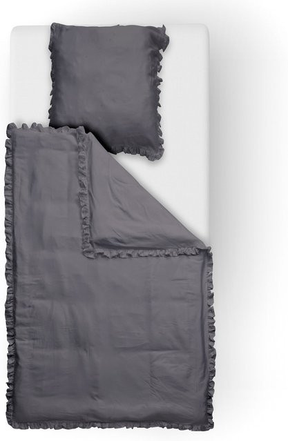 DONE Bettwäsche aus Mako-Satin aus Baumwolle in Grau für Erwachsene - Bild 1