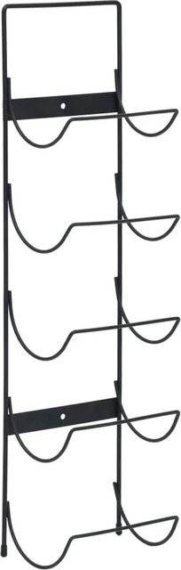 vidaXL Wand-Weinregal aus Eisen in Schwarz für 5 Flaschen im industriellen Design - Bild 1