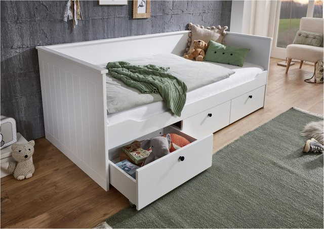 Relita Funktionsbett eLeona in Weiß lackiert mit 3 Schubladen, B/T/H: 90 x 200 cm - Bild 1