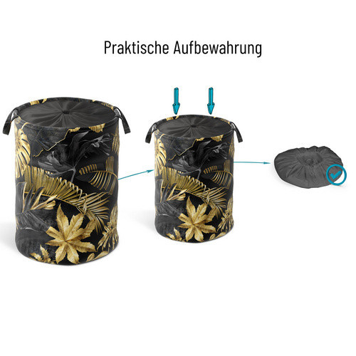 Sanilo Wäschekorb Golden Leaves, Gold, Rund, 60 l - Bild 2