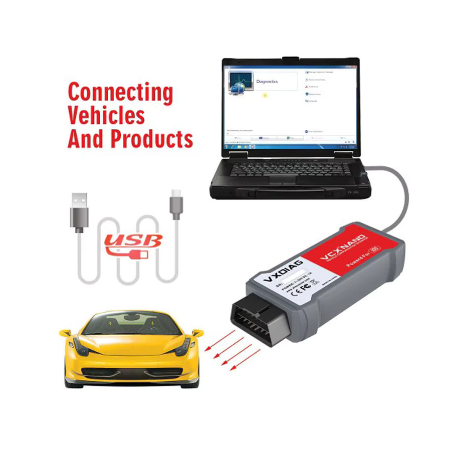 VXDIAG VCX Nano 2-in-1 ECU-Tastenprogrammier-Diagnosetool für Mazda und Ford mit IDS V125 zum Lesen von VIN, Löschen von Codes sowie Diagnose von TPM, DPF, ABS und Injektoren - Bild 2