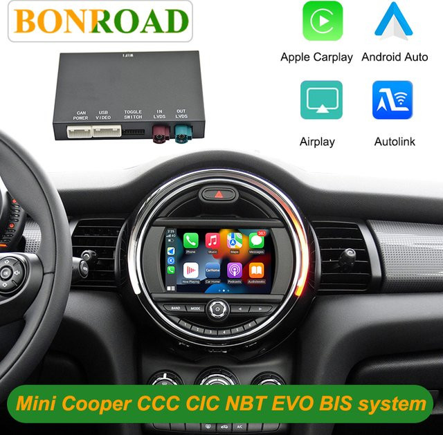 Bonroad Kabelloses CarPlay Modul für BMW und Mini Cooper mit Android Auto und Mirror Link in Schwarz - Bild 1