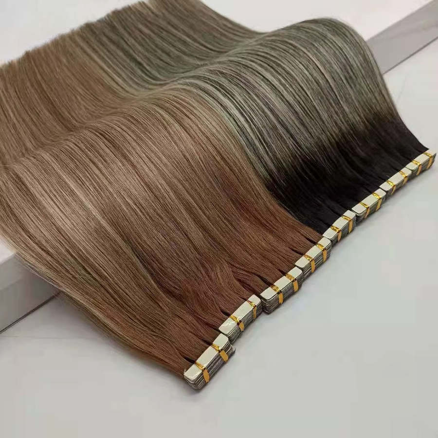 Echthaarverlängerung, 150 g, brasilianisches Remy-Haar, gerades Injektionsband - Bild 2