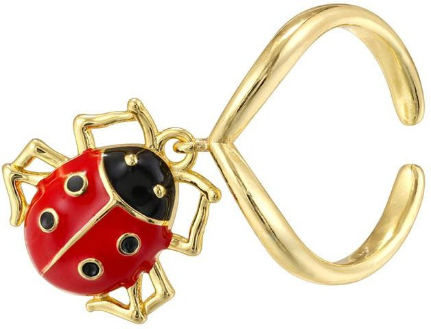 ZHUKOU Tropfring, rote Emaille, Kupfer, beige, Damenring - Bild 1