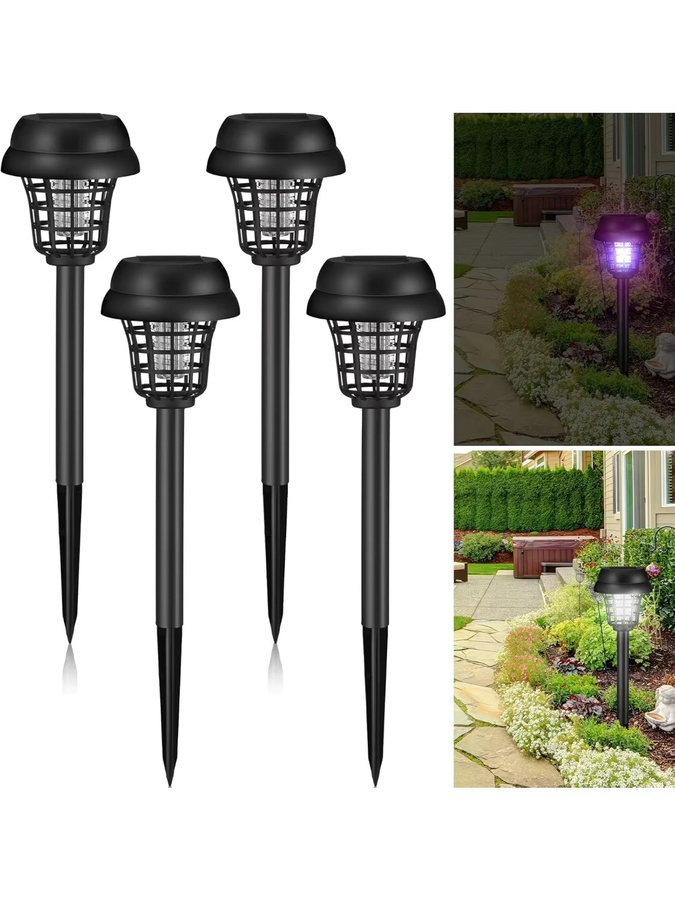 JOYINLED Solar-Insektenvernichter 2er-Pack oder 4er-Pack, wasserdichte Mückenkiller-Lampe in Schwarz für Garten, Terrasse und Innenbereich - Bild 6
