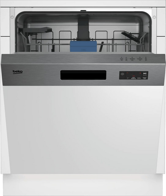 Beko BDSN15O30X Semi-integrierter Geschirrspüler in Silber mit Auto Door Open Funktion - Bild 1