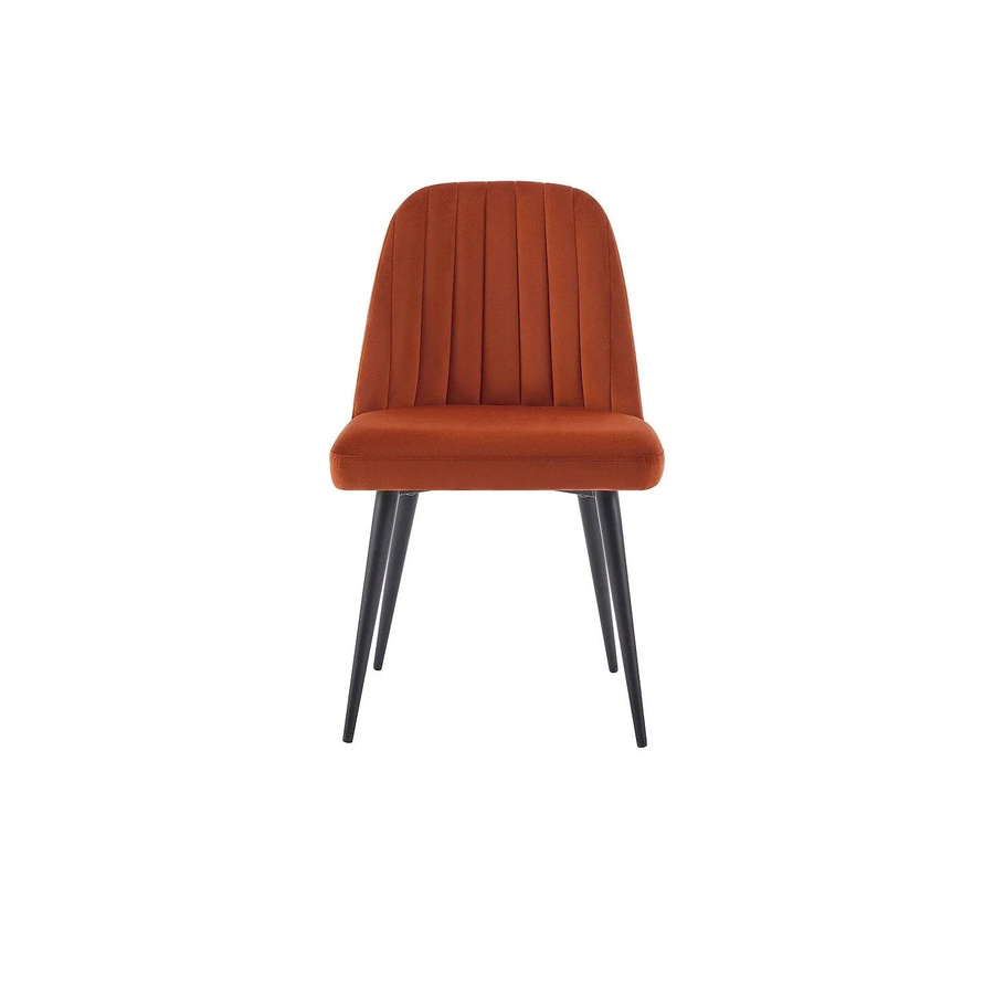 Vente-unique Eleana Stuhl aus Samt in Terracotta mit Metallgestell - Bild 2