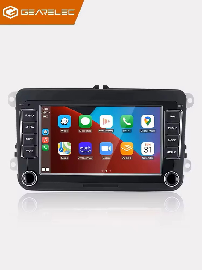 Gearelec Android 2 Din Autoradio Mediaplayer mit GPS und WLAN, Carplay, Schwarz, passend für VW Volkswagen Skoda Octavia Golf 5 6 Touran Passat B6 Polo Jetta - Bild 6