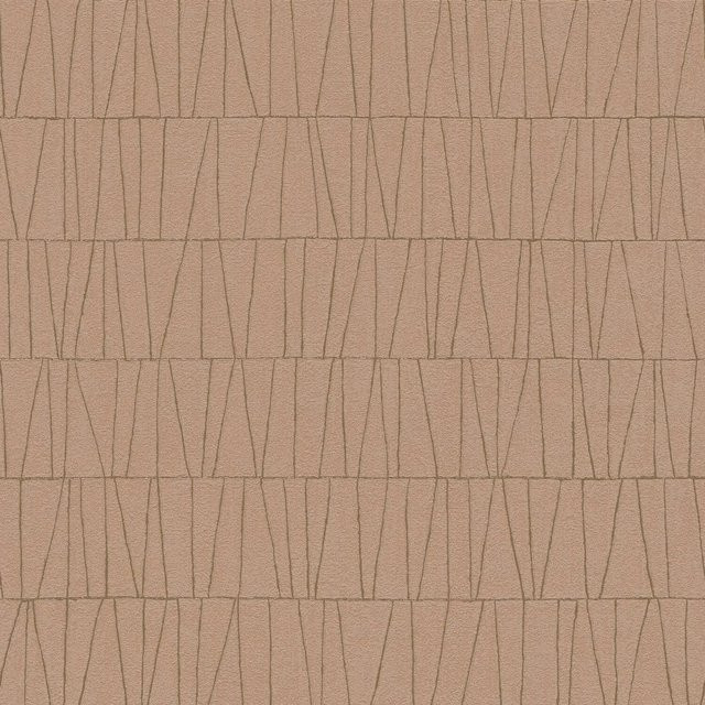 PROFHOME Grafik Tapete mit geometrischem Muster und metallischen Akzenten in Rosa und Bronze, Breite: 0,53 m, Länge: 10,05 m - Bild 1